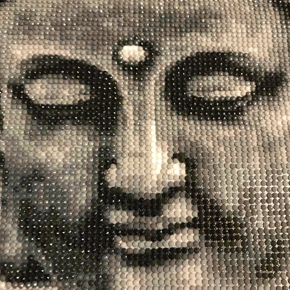 Diamond Dotz Bead Embroidery Complete Buddha Black Gray White 10" x 13.75" - Picture 2 of 4
